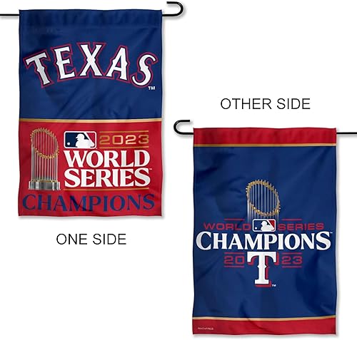 Miniatura 5 de Texas Rangers 2023 World Champions - Bandera de jardín de doble cara