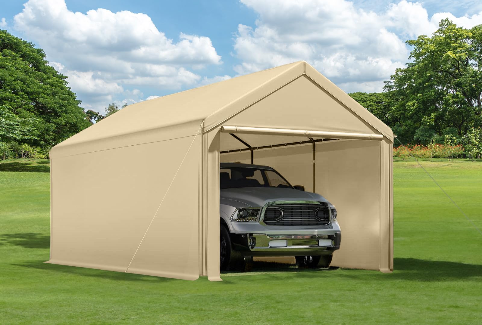 Buy Outdoor Carport 10x20ft Heavy Duty Canopy Storage Shed,Portable