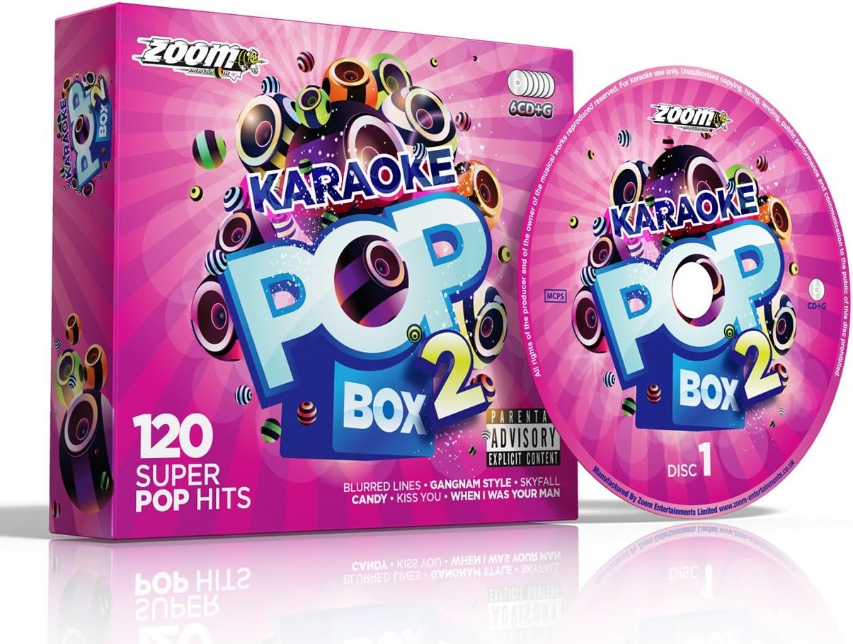 Zoom Karaoke Pop Box 2 Party Pack 6 CD+G Box Set 120 Songs Zoom