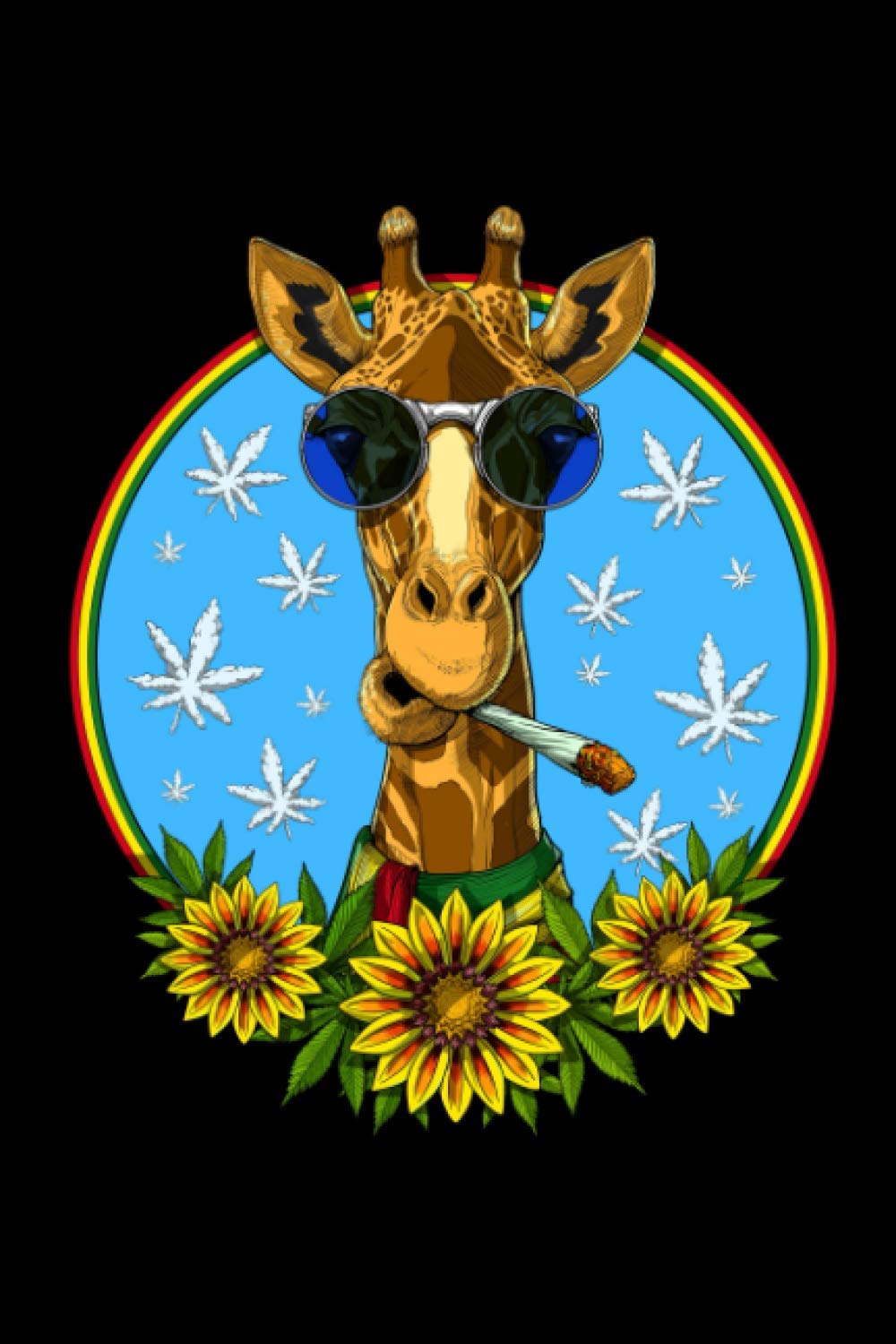Stoner Notebook: Giraffe Hippie Stoner Smoking Weed Psychedelic Cannabis Trippy Marijuana Notebook
