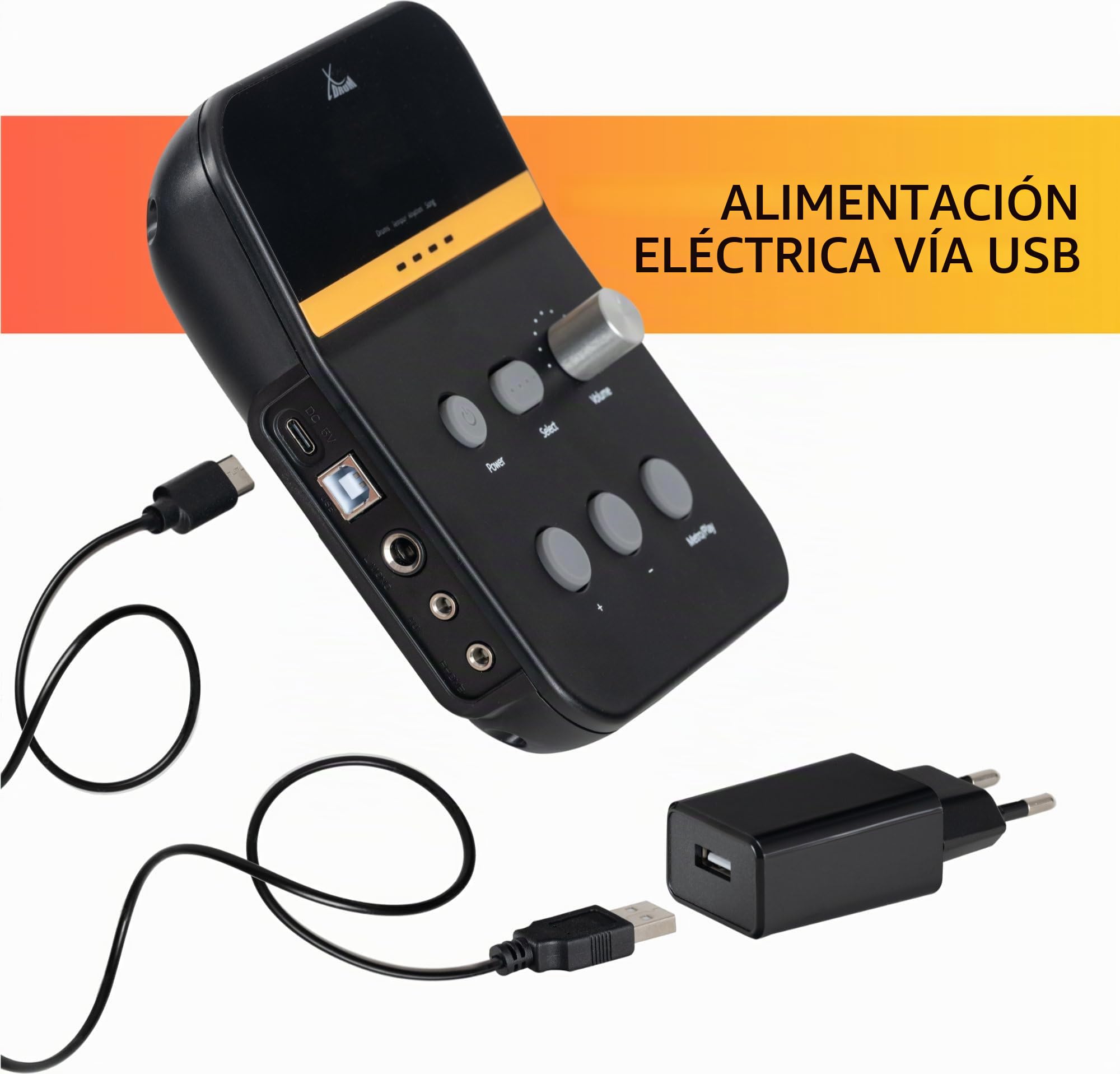 XDrum DD-250 Kit De Batería Electrónica, 3x pads de platillo de 8" de zona | Batería electrónica con cierres de contacto, 4x pads de caja/tom de 8" de zona única, 2 controladores de pedal, Incluye rack