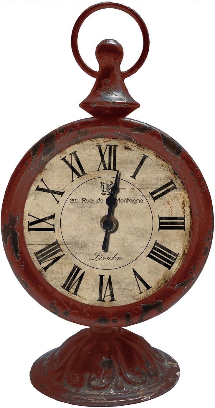 Grocery Art Rustic Vintage Brown Table Top Clock Shabby Chic Country Decor Antique Farm Desk Top Clock