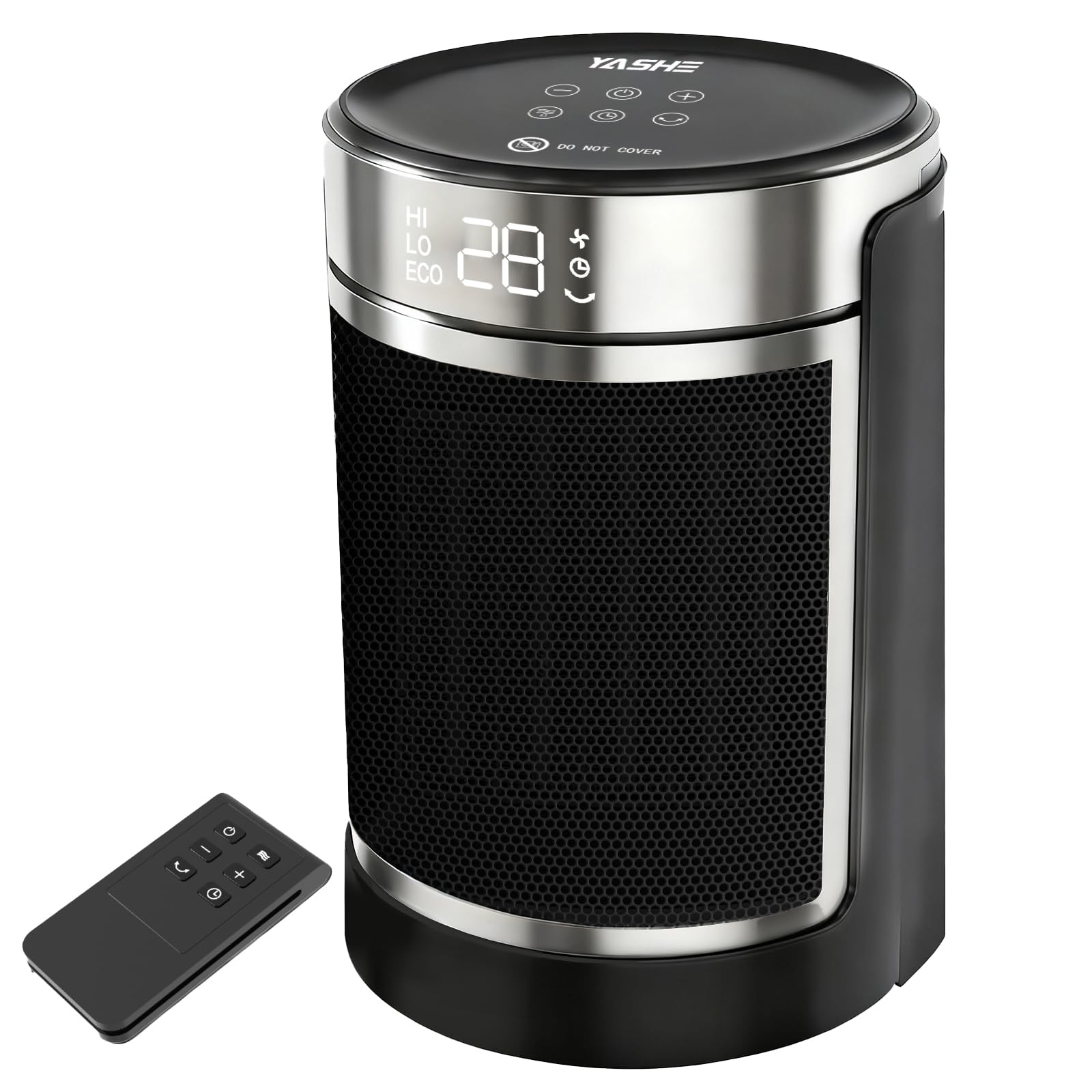 OSTBA Stufetta Elettrica Silenziosa 1500W, Riscaldatore Portatile a Basso Consumo per Camera da Letto e Ufficio, Stufa con Telecomando, ECO, Oscillazione 70°, Timer, Termoventilatore per Interni