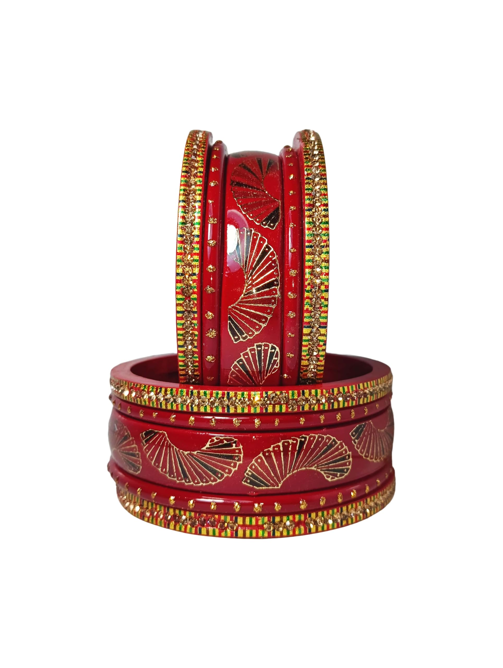 Stylish Exquisite Handcrafted Lac Bangles Set for Women by Japuri Artist - Perfect for Housewives and women | Chudi for Women, Ethnic Wedding Set (Red, 2.10) (B0CYHJN9KY) Amazon Price History, Amazon Price Tracker