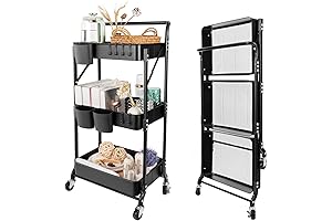 3-Tier Foldable Rolling Cart: The Perfect Space-Saving Storage Solution