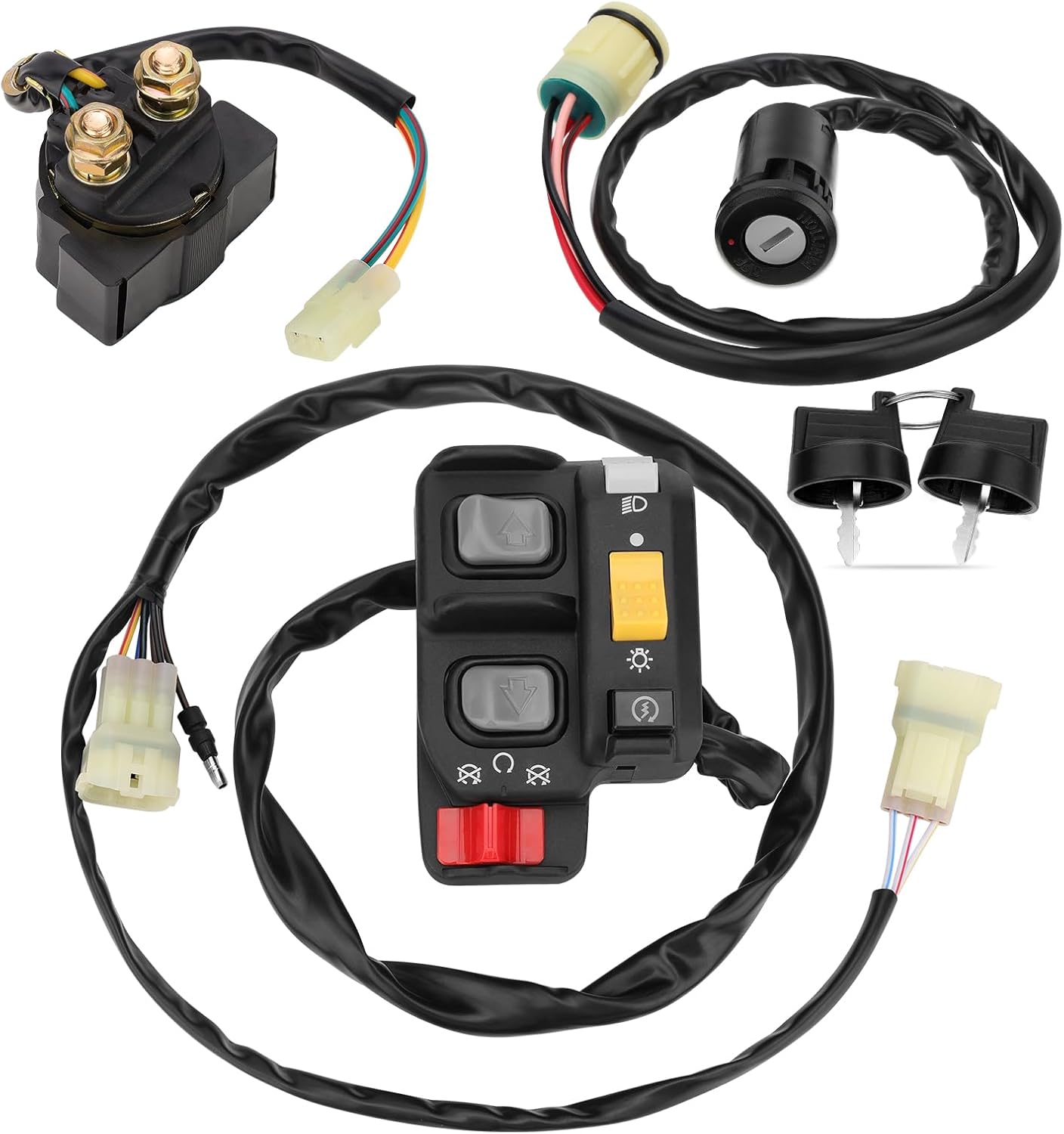 M MATI Handlebar Key Starter Relay Switch Kit for Honda Foreman 450 ES TRX450FE 1998-2004 Electric Shift 35020-HN0-A11 35100-HN0-A02 35850-HF1-670