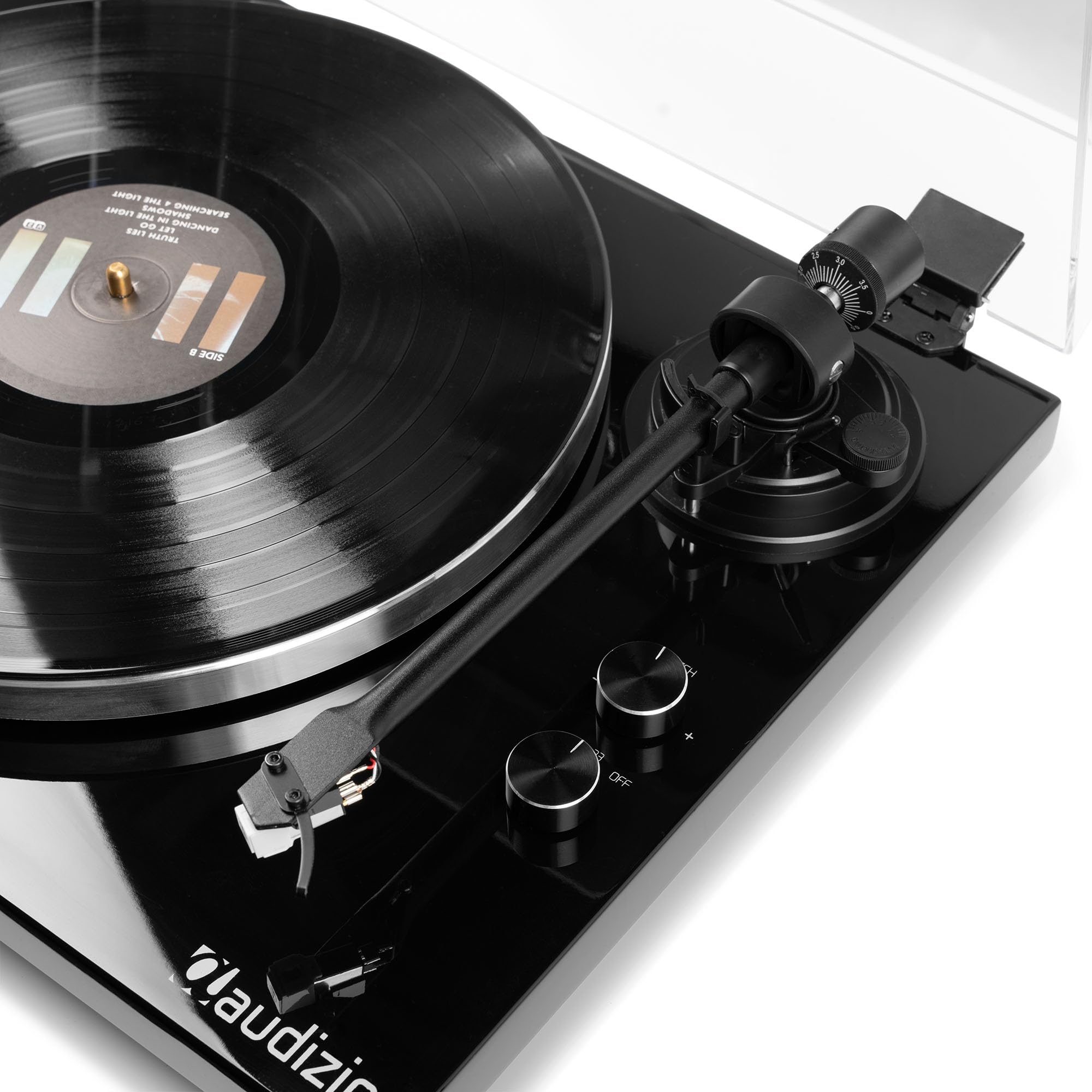 Audizio Toledo Plattenspieler Bluetooth Schallplattenspieler 33/45 RCA | Tonabnehmer, Vorverstärker, Riemenantrieb, Aluminium-Tonarm, Anti-Skating, Vinyl Player, Record Player, Turntable, Gramofon