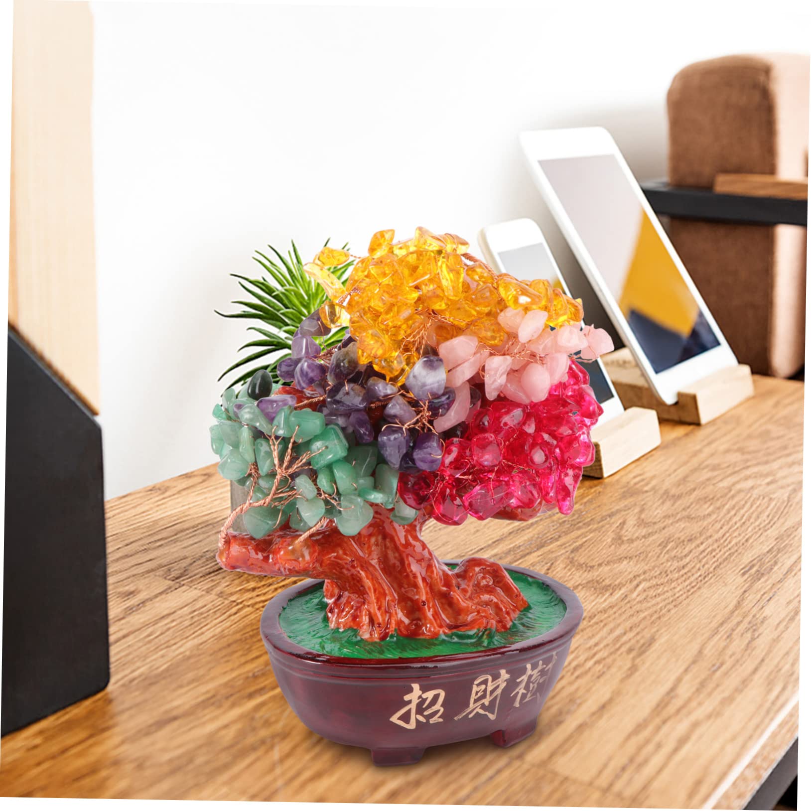 1stück Farbenfrohe Kristall Glücksbaum Tisch Ornament Deko Natürliche Kristall Bonsai Glücksbaum Für Tischdeko Und Hochzeitsfeier Zufällige Farbvarianten