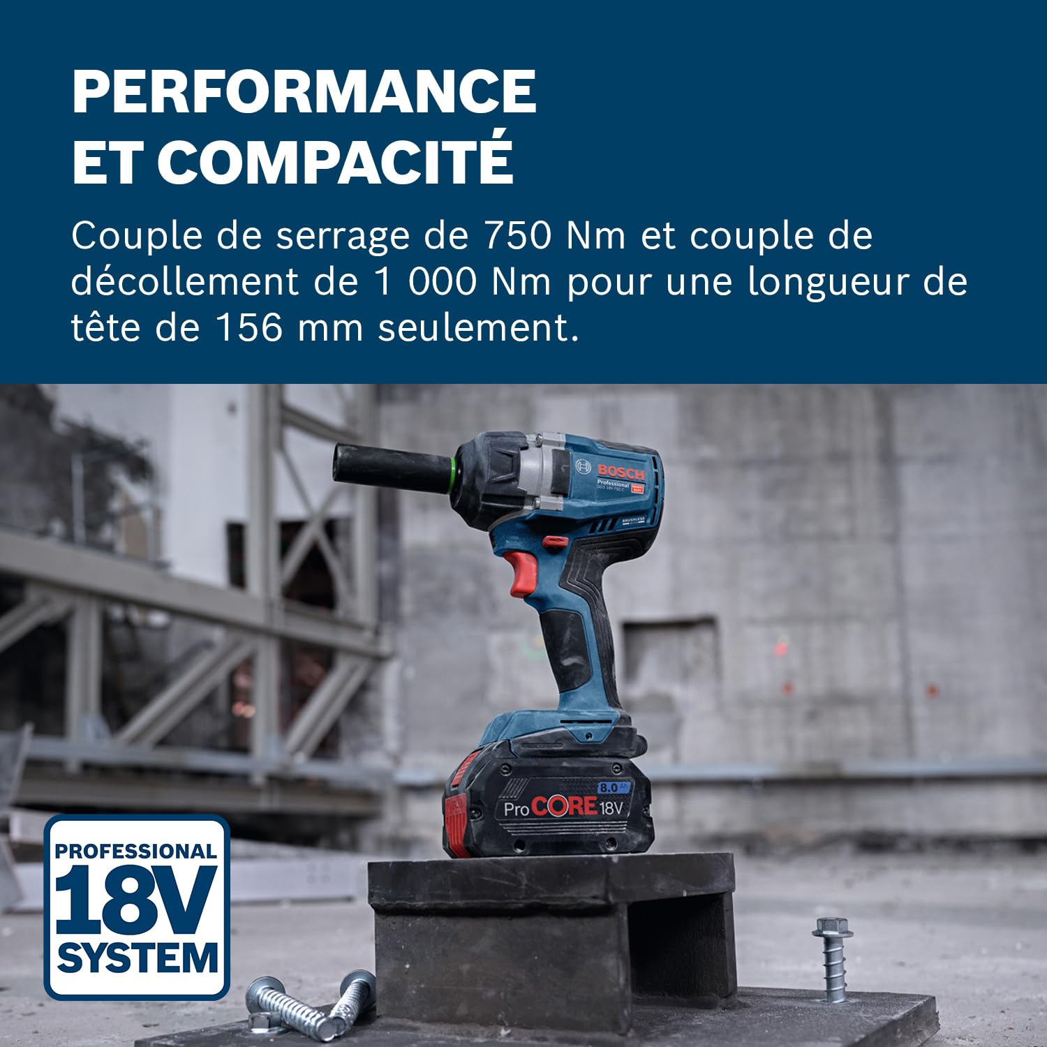 Bosch Professional 18V System Boulonneuse sans-fil GDS 18V-750 C (sans batterie/chargeur)