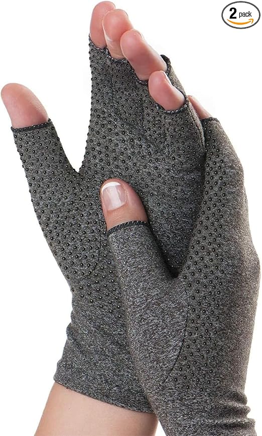 Dr. Frederick's Original Grippy Arthritis Gloves for Women & Men - Anti-Slip Compression Gloves for Arthritis Pain Relief - Medium