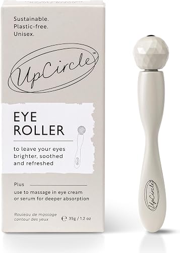 UpCircle Eye + Face Roller 1pc – Metal + Plastic-Free – For Dark Circles + Puffy Eyes – With Cooling Effect to Boost Circulation For Healthy Glow – Sustainable + Reusable