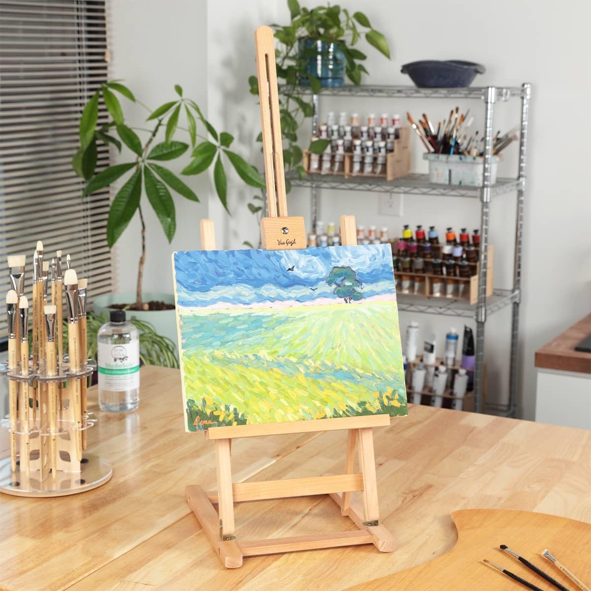 Creative Mark Van Gogh Tabletop H-Frame Easel, 29" High, Solid Oiled Beech Wood Art Easel for Painting Canvas up to 22", Adjustable Desktop Stand for Displaying & Creating, for Artists & Beginners