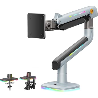 NB Ergonomic Monitor Mount for Ultra Wide Screens up to 60 Inches Heavy Duty Gaming Monitor Arm 32 34 49 Inch Screen Stand Load up to 20 kg VESA 75 & 100 mm Lake Blue