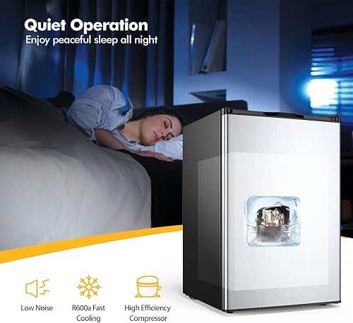 Miniatura 4 de COSTWAY - Congelador vertical compacto de una sola puerta  Mini tamaño con puerta de acero inoxidable  3.0 capacidad de cuFT  Estantes extraíbles