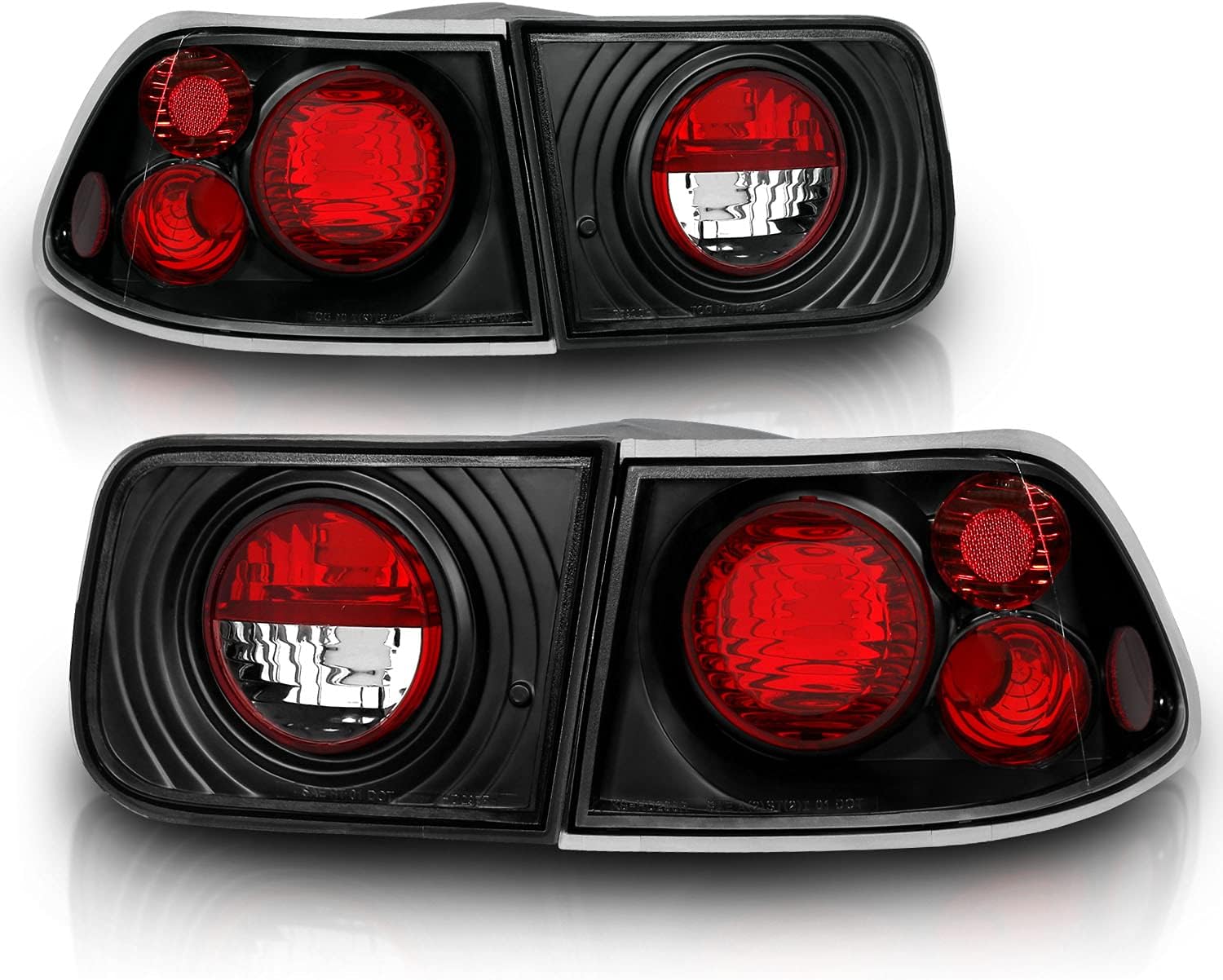 AmeriLite Black Replacement Taillights Set For 96-00 Honda Civic 2 Door Coupe Only - Passenger and Driver Side
