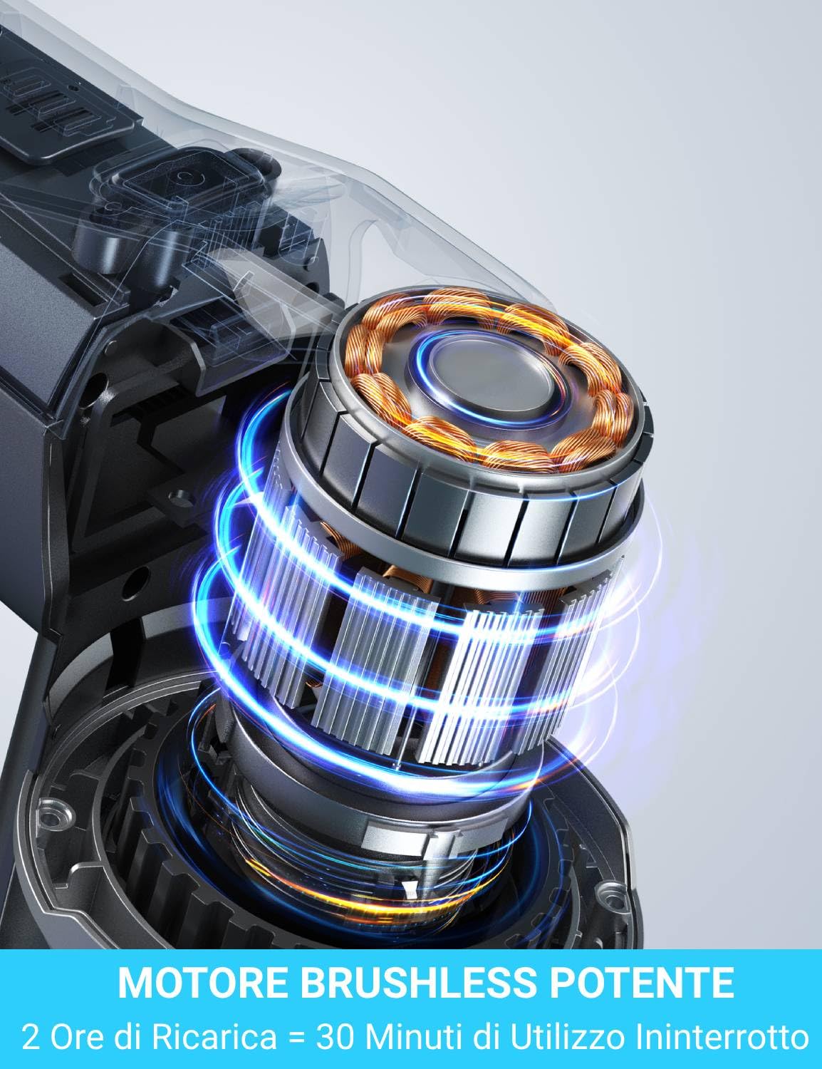 Greenote Aspirapolvere Senza Fili, 22kpa Scopa Elettrica Senza Fili Potente con Motore Brushless, 30Min Batteria Rimovibile Aspirapolvere senza Sacco Leggero per Pavimenti/Tappeti/Casa
