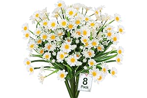 TURNMEON Artificial Daisies for Outdoors, White