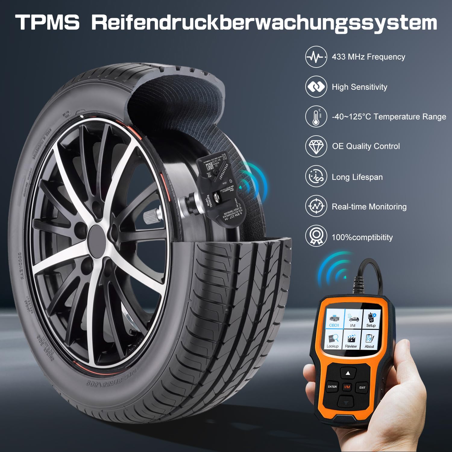 LICHENGTAI 4 czujniki ciśnienia w oponach TPMS kompatybilne z BMW serii 5 F10 F11 6 F12 7 RDKS 6856227 system kontroli ciśnienia w oponach