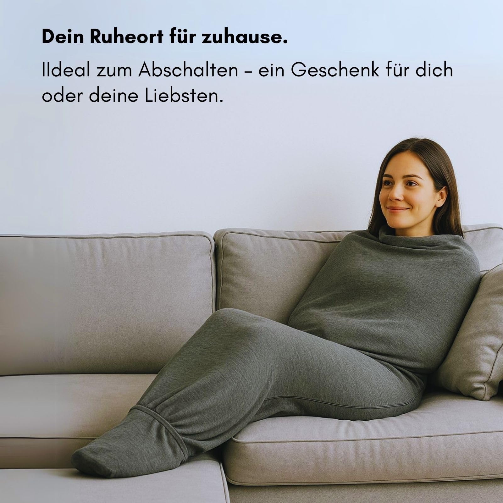 Rivello Schlafdecke Somnia – Sanfte Kompression, Ultraleicht & atmungsaktiv, Alternative zur Gewichtsdecke, 4 Größen (L - 165cm)