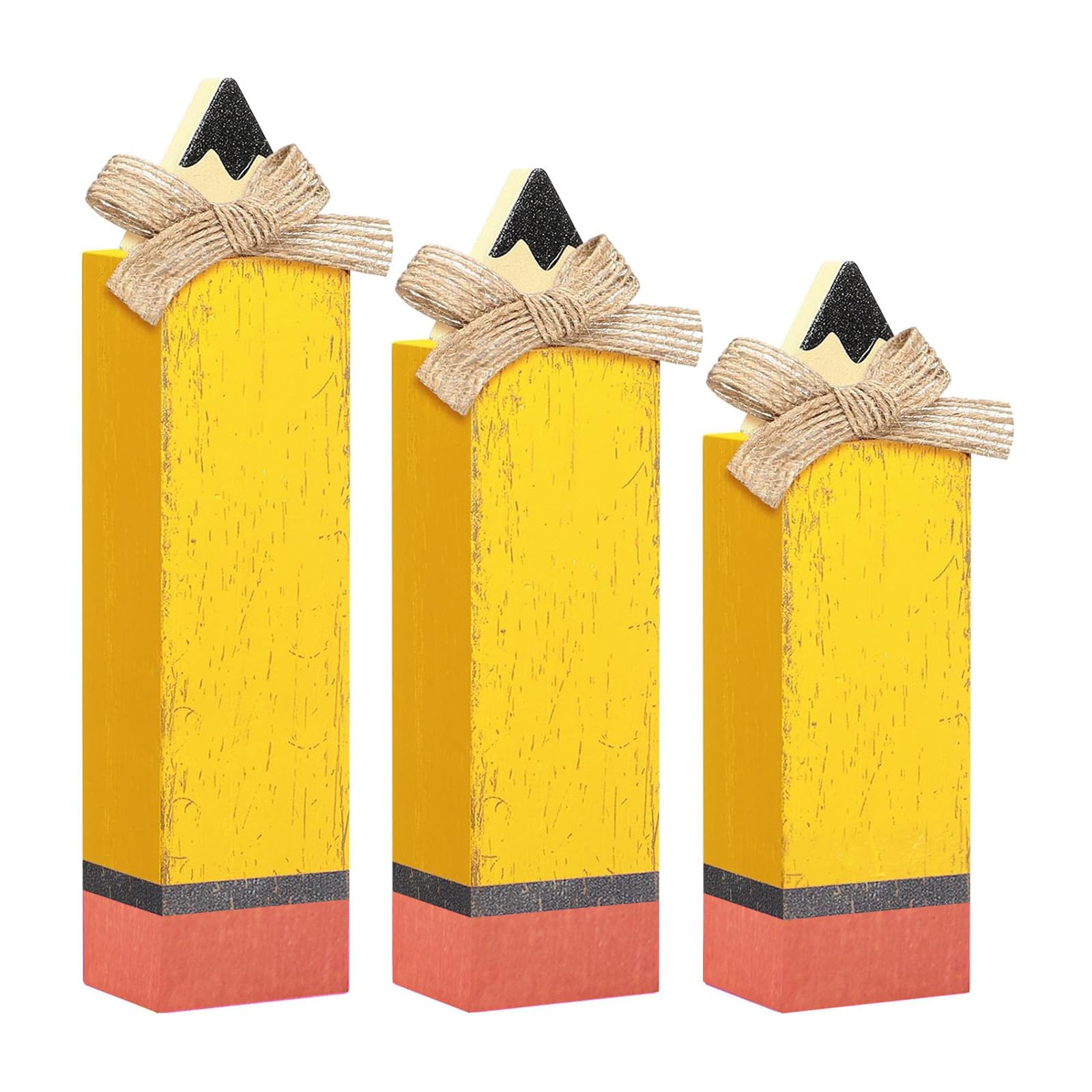 Msioytog Bucolic Wood Pencil Themed Table Decors for Graduation Ceremonies and Academic Party Arrangements Bucolic Wooden Desk Decors