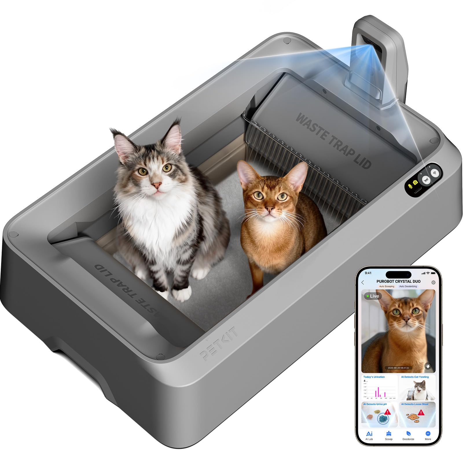 Amazon | PETKIT 猫 トイレ 自動トイレ ゆるい便が検知 スマホ管理