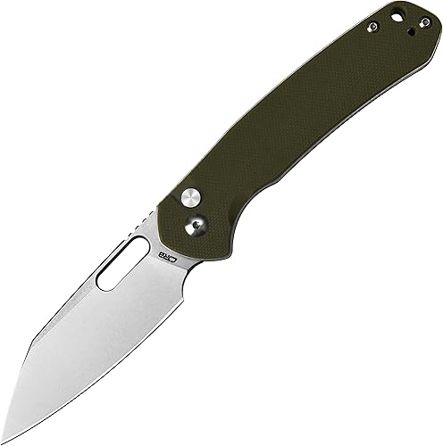 Miniatura 8 de CJRB Pyrite-Alt (J1925A) Cuchillo de bolsillo plegable con 3.11 pulgadas PVD negro AR-RPM9 Wharncliffe Blade Green G10, cuchillo EDC con bloqueo