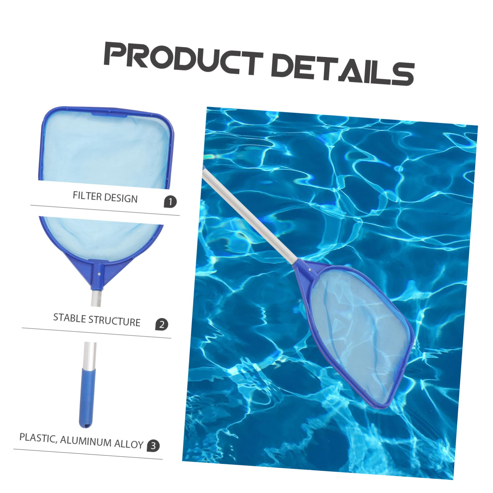 PartyKindom Limpieza de Piscina y Estanque con Mango Extensible Multiusos para Recoger y Peces para de y