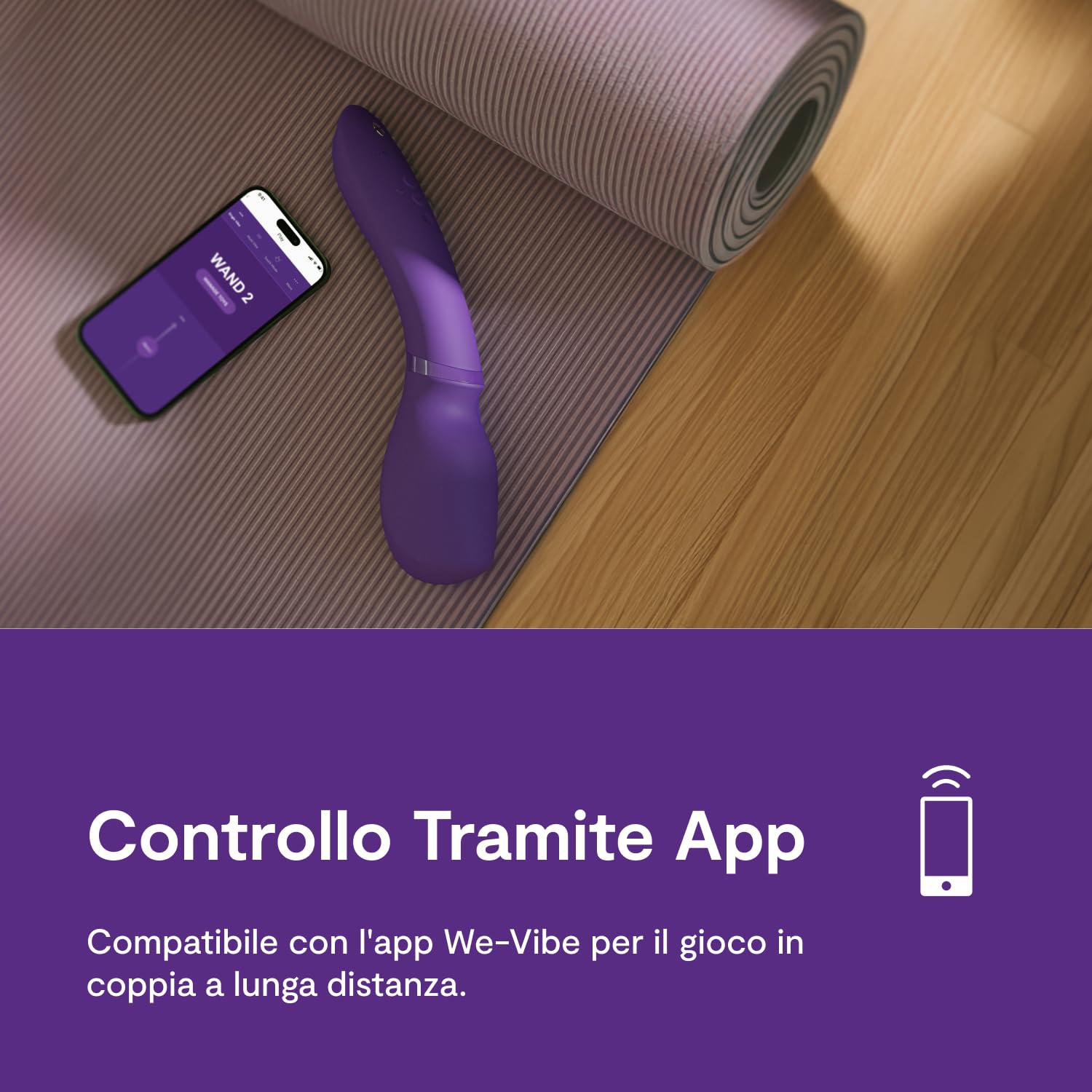 We-Vibe Wand 2 Massaggiatore a bacchetta vibrante - Massaggiatore a bacchetta senza fili con controllo via app - Giocattoli sessuali per donne - Più di 10 vibrazioni - Funzionamento silenzioso