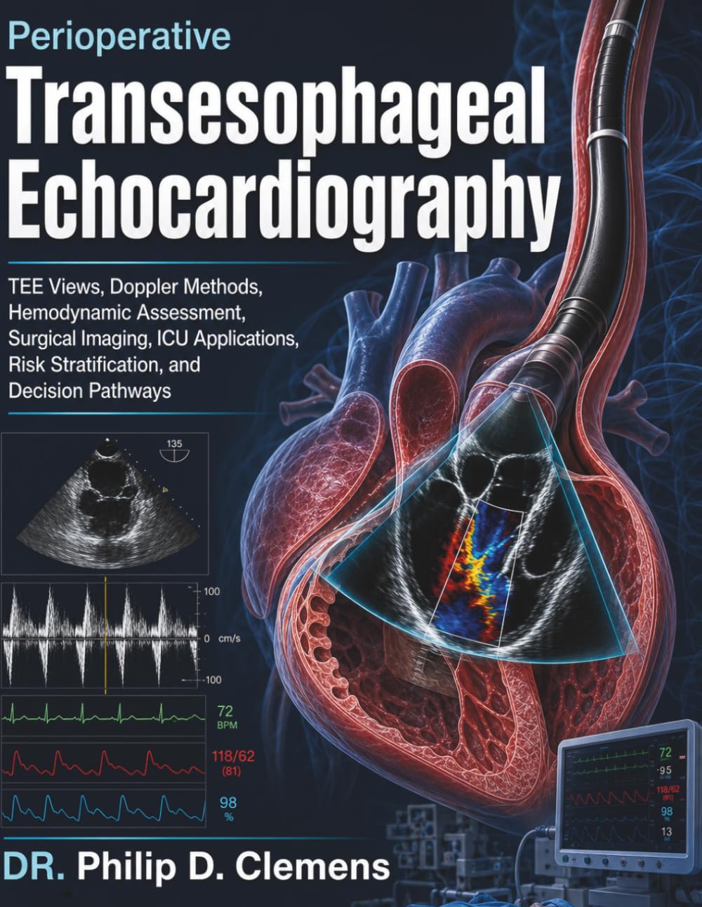 Perioperative Transesophageal Echocardiography: TEE Views, Doppler Methods, Hemodynamic Assessment, Surgical Imaging, ICU Applications, Risk Stratification, and Decision Pathways