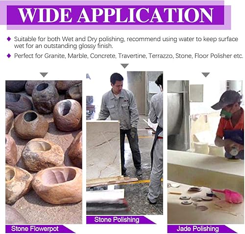 Miniatura 7 de Swpeet Kit de 11 almohadillas de pulido de diamante, 10 piezas de 4 pulgadas, kit de pulido húmedo y seco, kit de almohadillas de pulido con 1