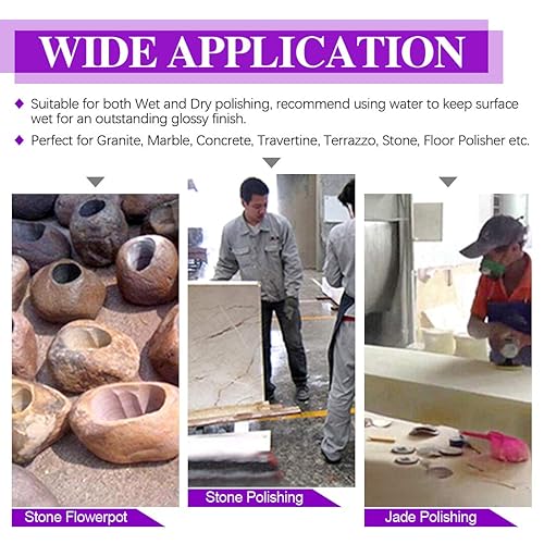 Miniatura 7 de Swpeet Kit de 11 almohadillas de pulido de diamante, 10 piezas de 3 pulgadas, kit de pulido húmedo y seco, kit de almohadillas de pulido con 1