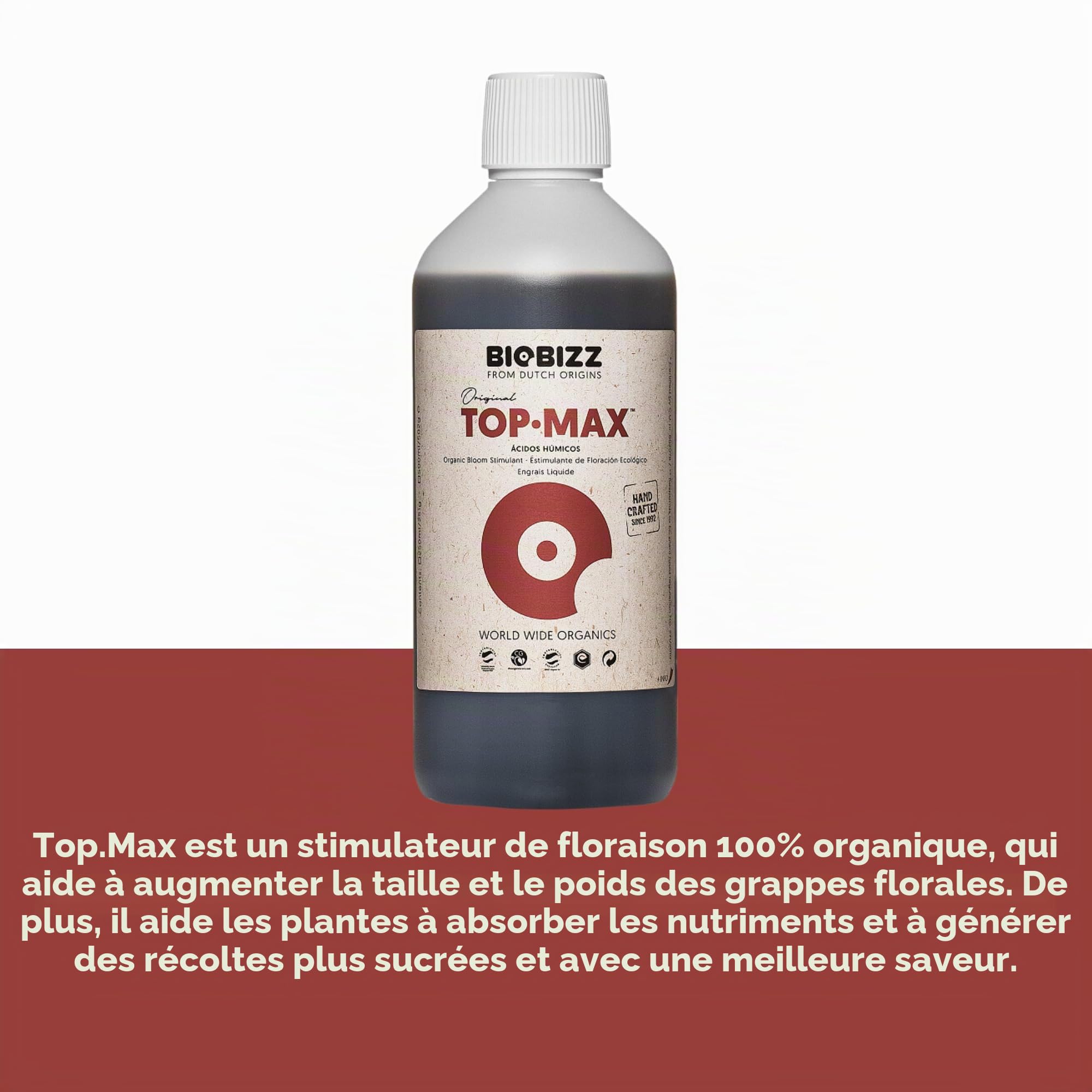 GROWMANIA Trypack Outdoor Biobizz + échantillon Boost Up Nutriments + Verre doseur | Engrais Bio Bloom, Top Max et Fish Mix pour plantes et cultures | Stimulation de la croissance