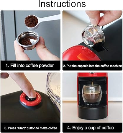 Capsule di caffè in acciaio inossidabile riutilizzabile, cucchiaini da  caffè riutilizzabili Kit, set di ricambio Capsule per caffè ricaricabile  per la macchina da caffè Mio Lavazza : Amazon.it: Casa e cucina