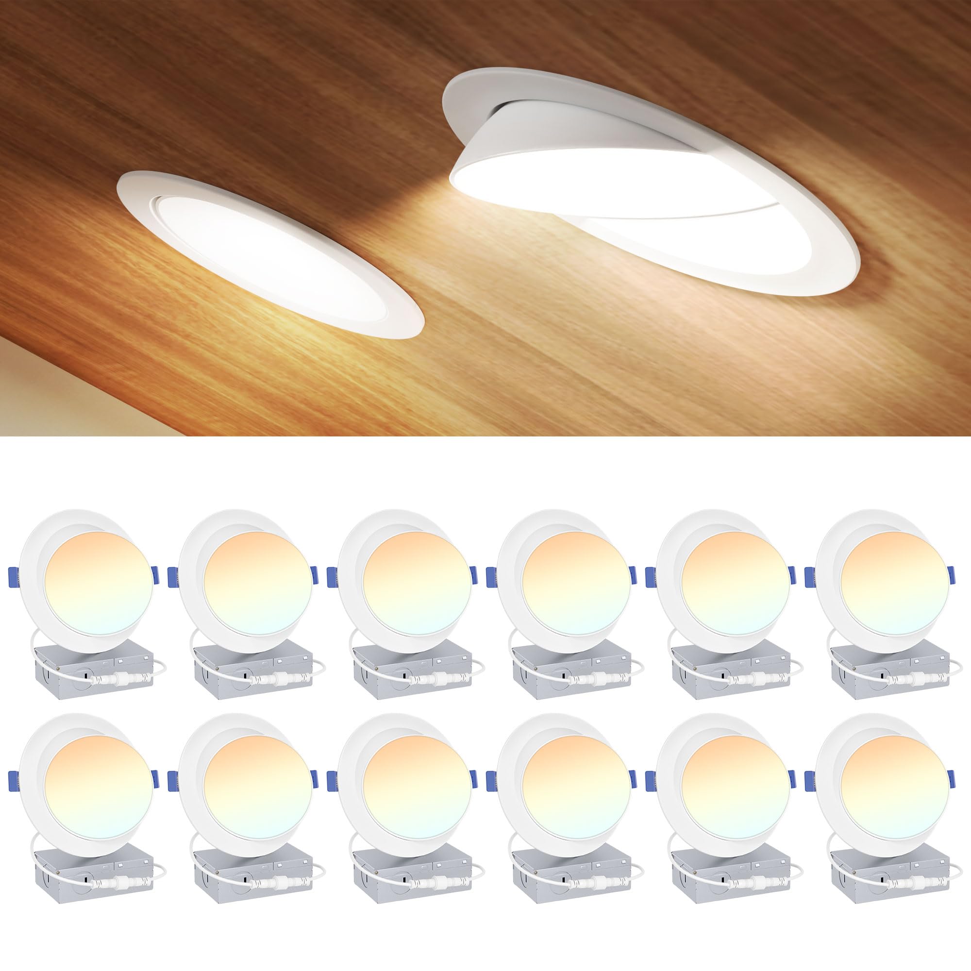 Ensenior 4" Gimbal LED Recessed Lights - 4 Pack -14