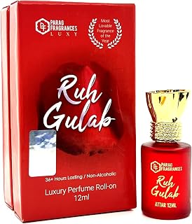 Parag fragrances Ruh Gulab Attar 12Ml For Religious & Personal Use/Natural Alcohol Free Attar For Men And Women/Natural Gu... Price In India