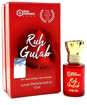 Parag fragrances Ruh Gulab Attar 12Ml For Religious & Personal Use/Natural Alcohol Free Attar For Men And Women/Natural 