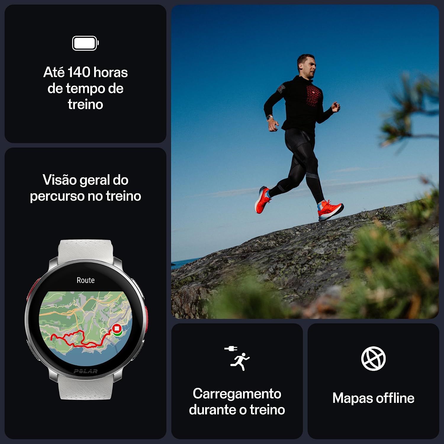 Polar Vantage V3 Branco e Laranja - Relógio esportivo com GPS, monitor de frequência cardíaca avançado e bateria duradoura, Smartwatch, mapas offline, relógio de corrida, relógio para triatlo