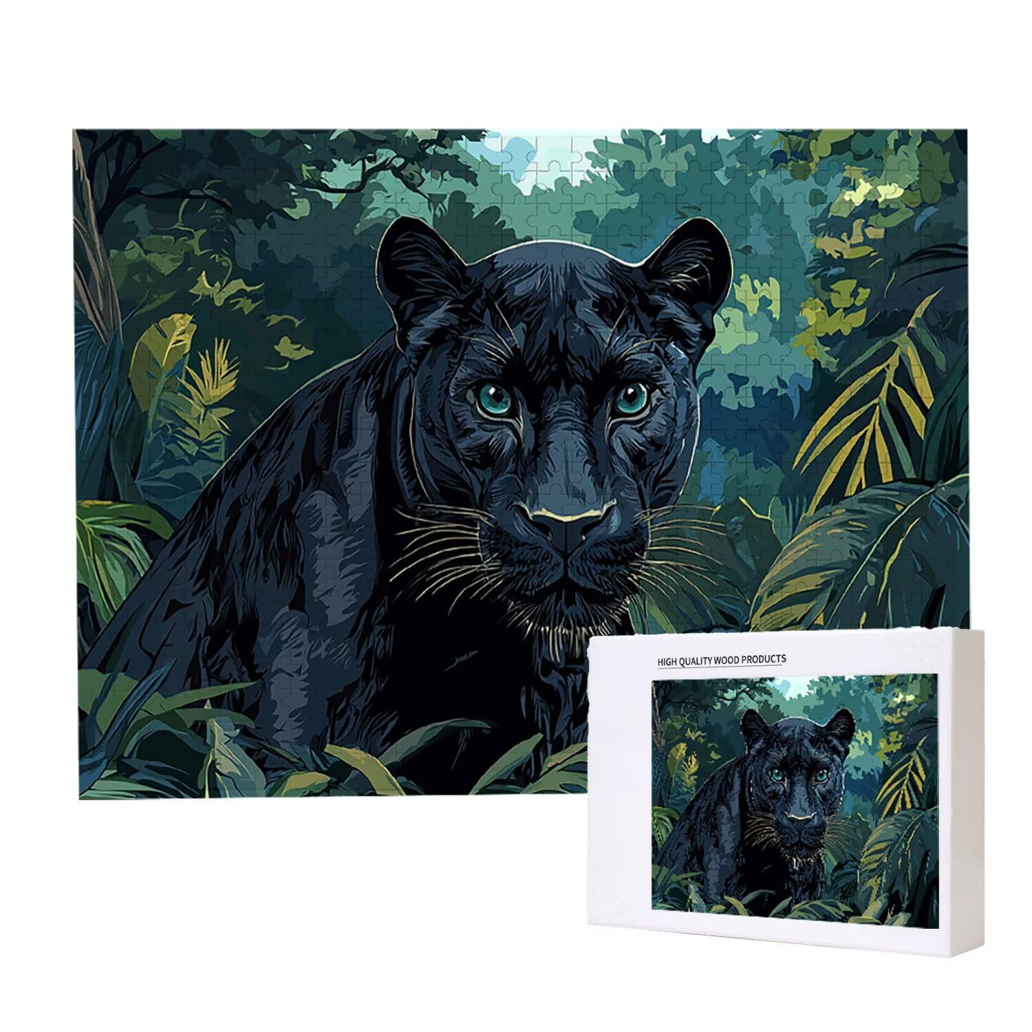 Puzzle 87x57cm, 1500 Pezzi di Puzzle per Adulti, Regalo di Anniversario, Regalo di Natale, Decorazione Della Casa, Prevenzione Della Degenerazione Cerebrale Negli Anziani (Pantera Nera) w-275