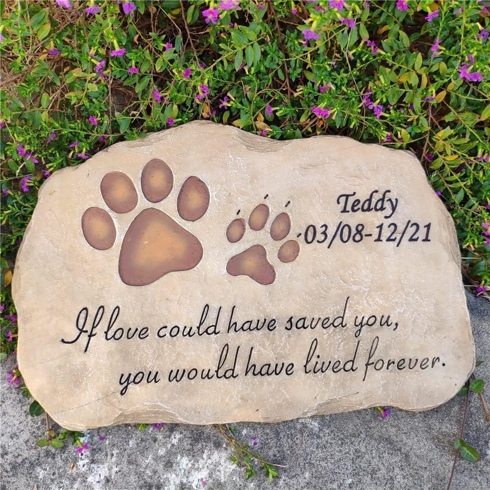 Piedras conmemorativas Personalizadas for Jardines con Estampado de Patas, Piedras conmemorativas for Perros y Gatos
