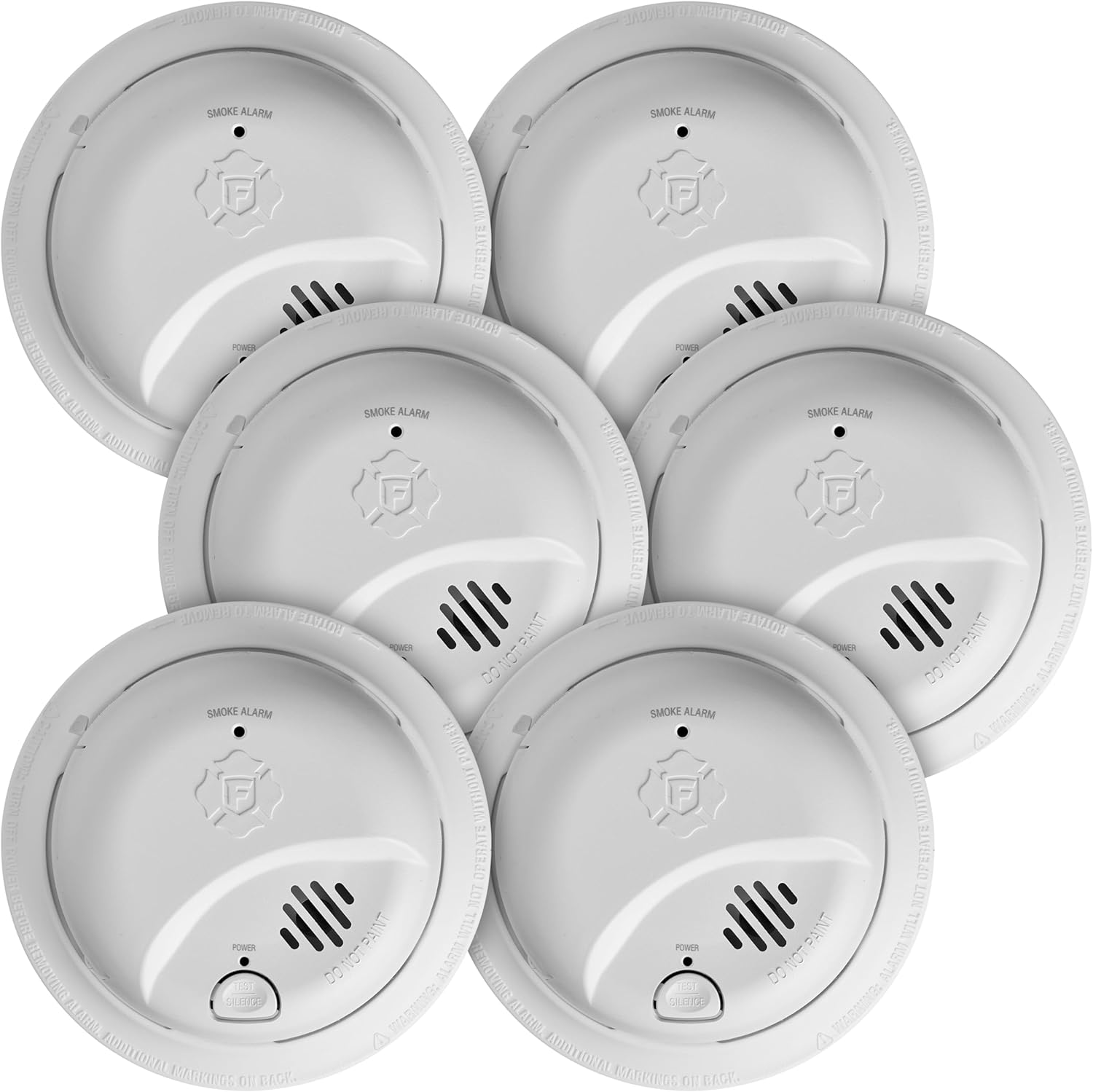 First Alert SMI100-AC, Hardwire Interconnect Smoke Alarm with Battery Backup, 6-Pack 6-Pack Precision Detection SMI100-AC