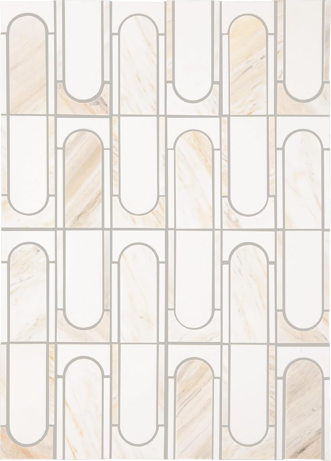 Daltile Perfit Mosaix Natural Stone Capsule Mosaic in Polished Namaste & Thassos (10 PC per Carton) (16 SQFT per Carton)