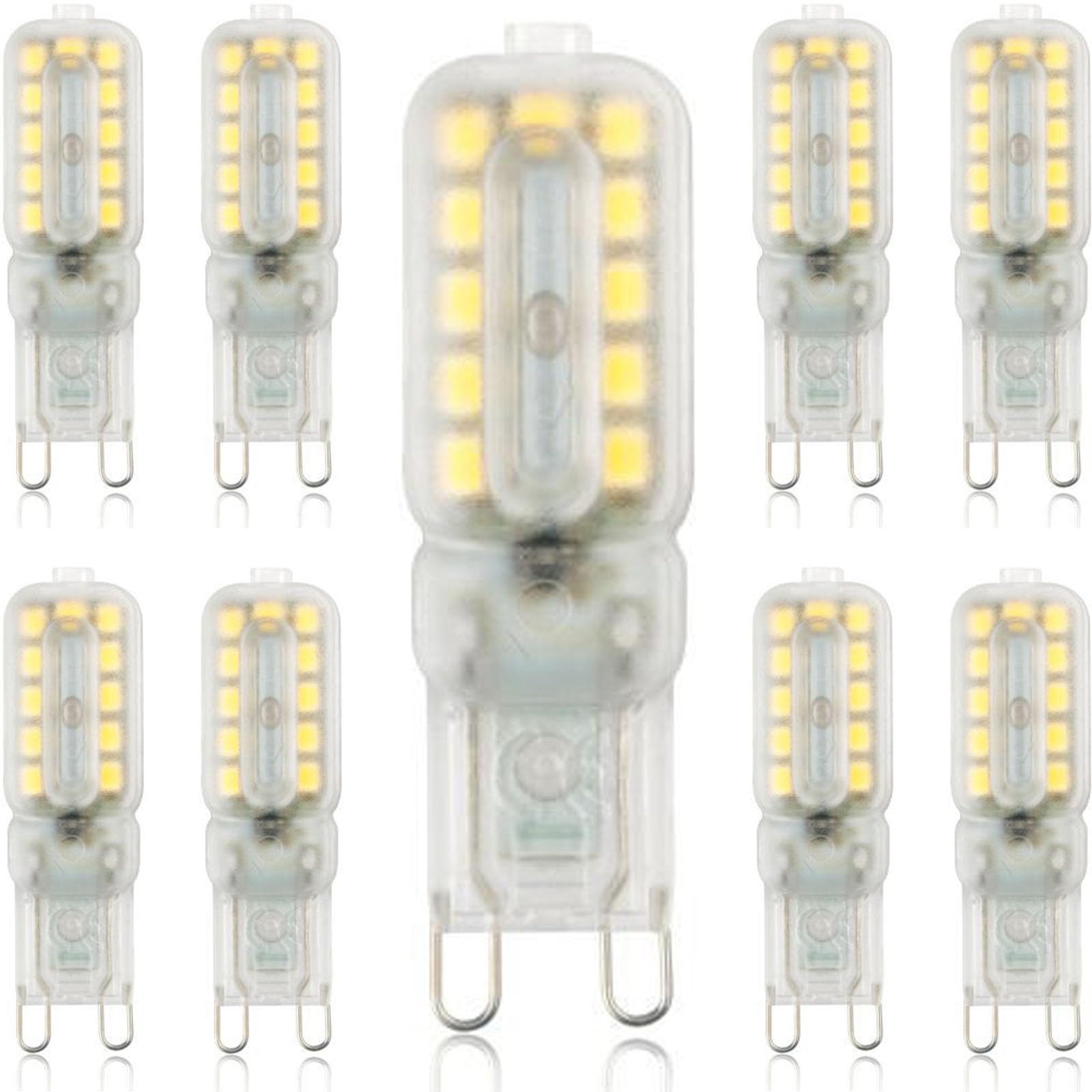 lampadina, Lampadina LED G9 dimmerabile 5W, confezione da 9, senza sfarfallio 220V-240V 500 lumen angolo del fascio 360°, luce(Natural White)