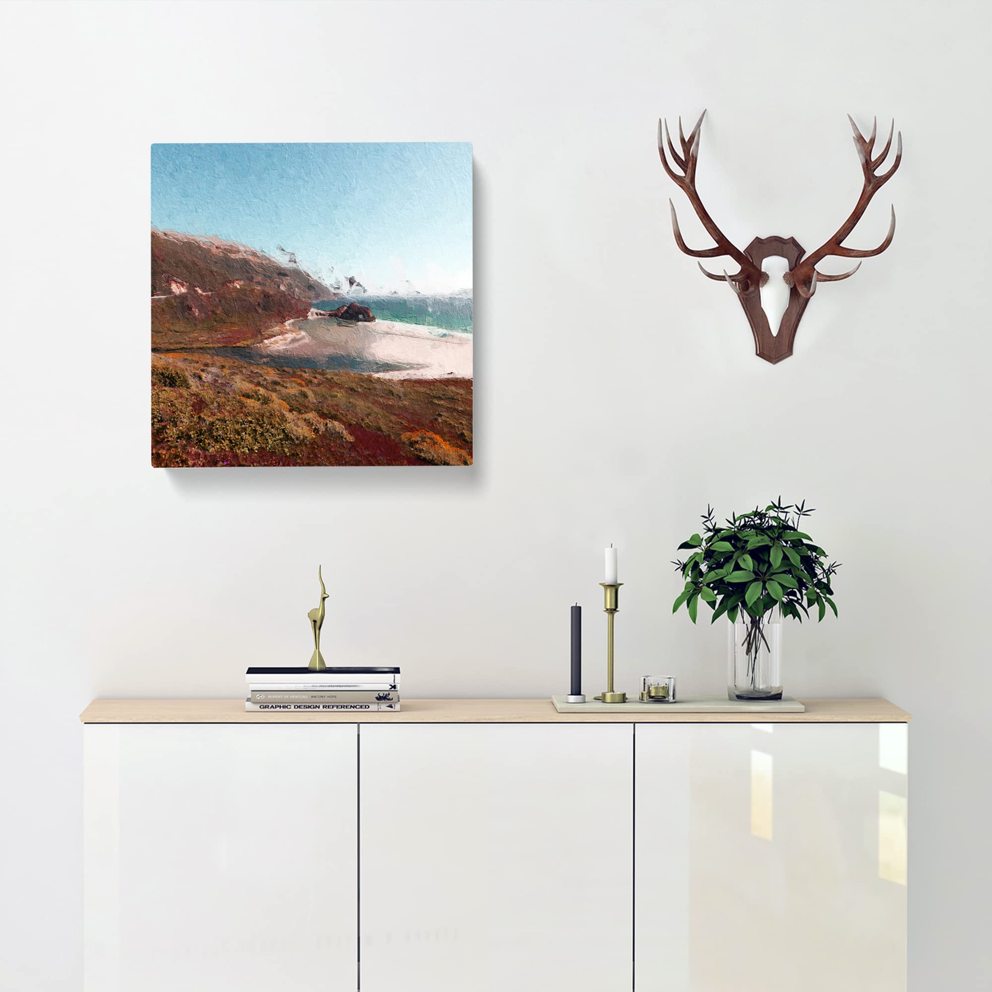 The Pacific Coast Highway in California Canvas Print, Mixed, 35L x 35W cm - Image 2