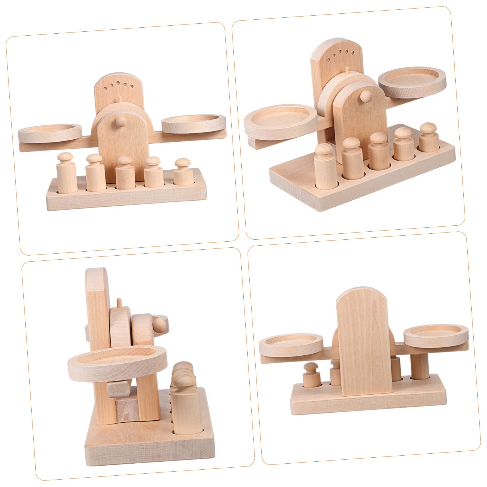 Giocattolo Educativo in Legno per Bambini Bilancia a Doppio Piatto, Gioco Creativo e Bilanciamento per Festa Scuola Decor e Apprendimento Divertente