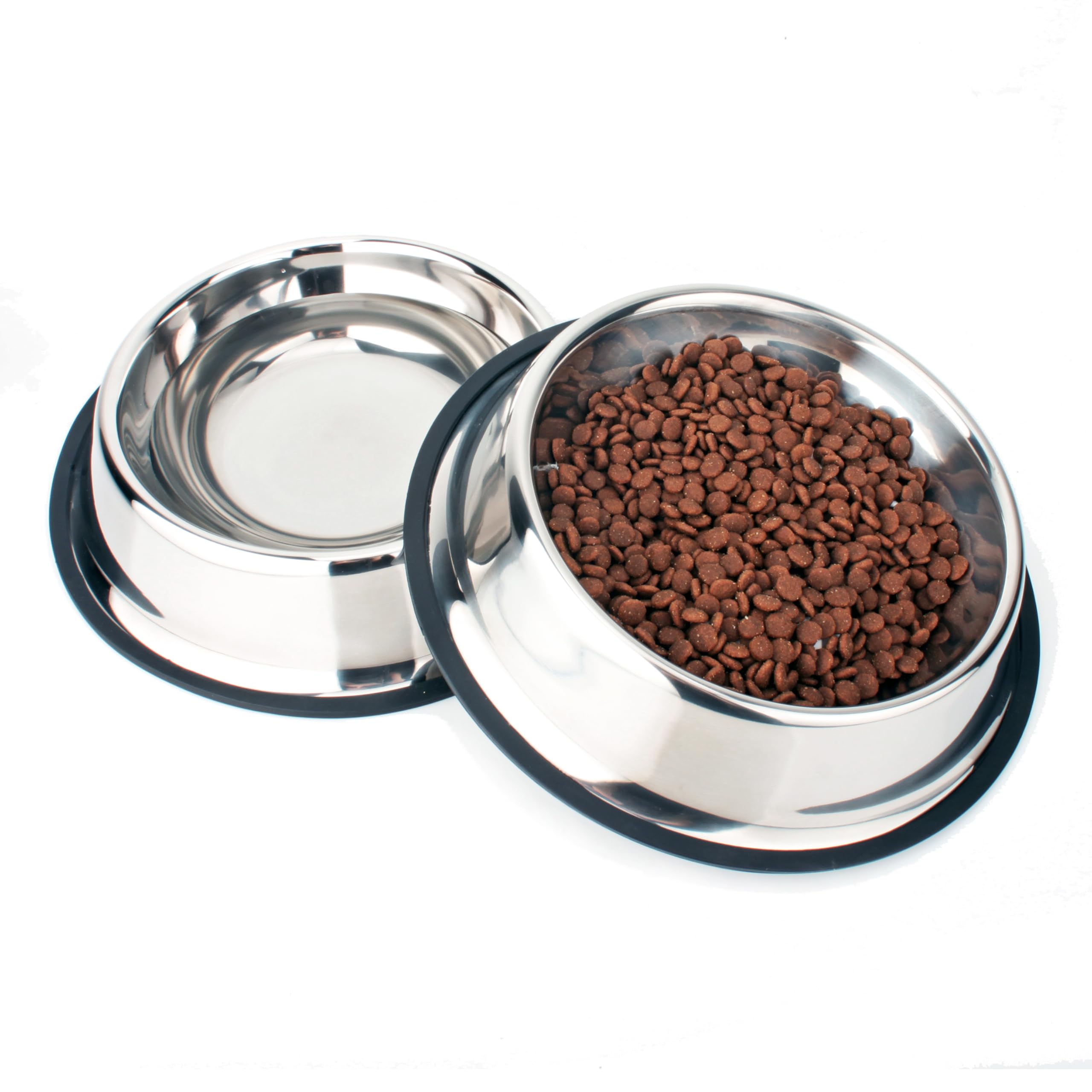 NAJOR Cuenco de acero inoxidable para perros, juego de 2 cuencos de comida para perros, cuenco antideslizante para mascotas y cuenco de agua, capacidad para hasta 32 onzas/4 tazas. Elección perfecta