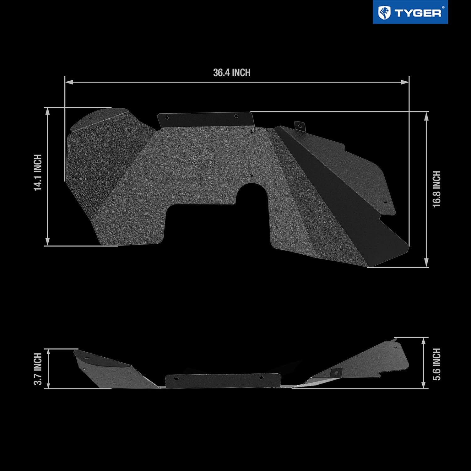 Tyger Auto Front Inner Fender Liner Compatible with 2007-2018 Jeep Wrangler JK | Carbon Steel | Not for JL | TG-FL6J46018