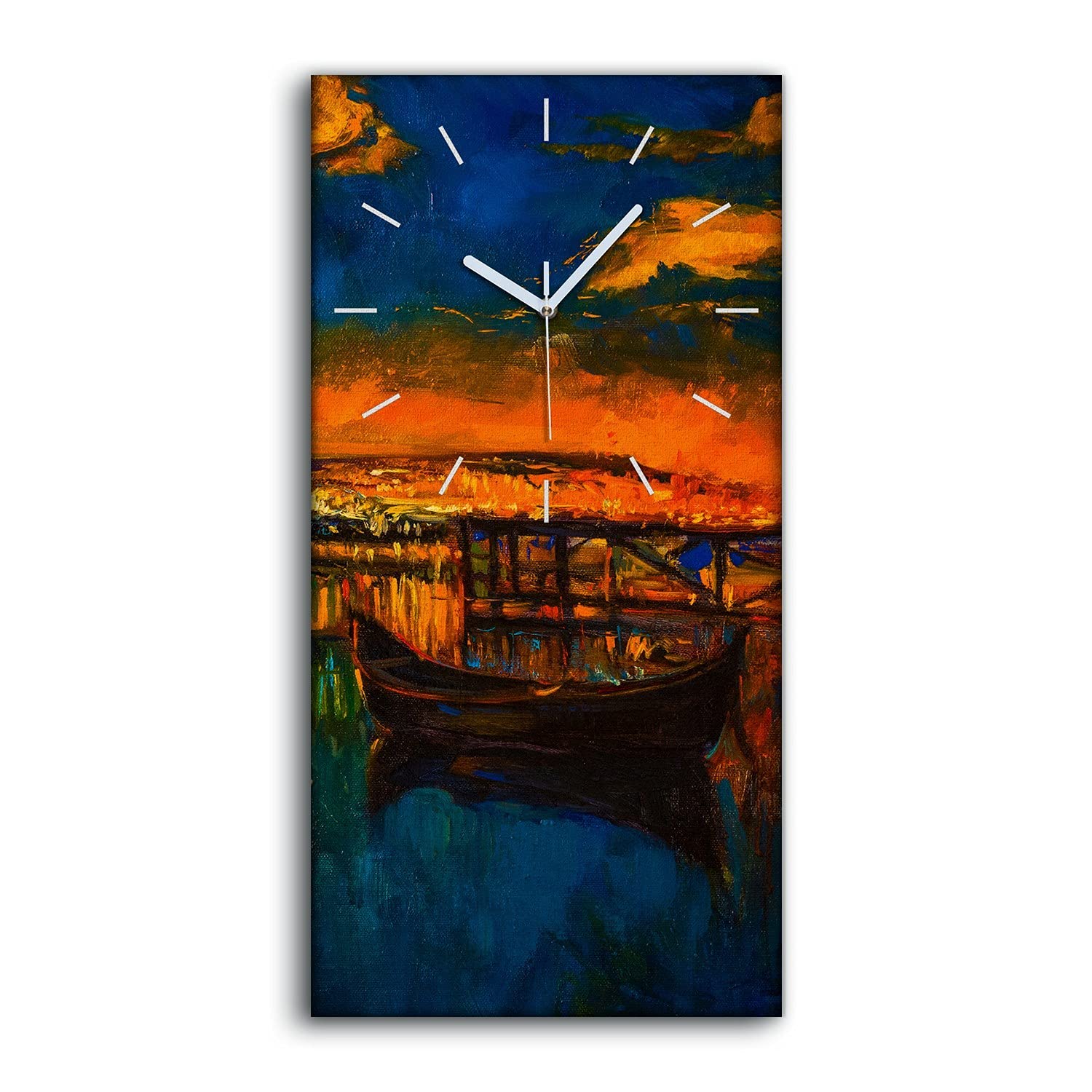 Horloge sur toile art moderne avec impression haute définition 30x60cm