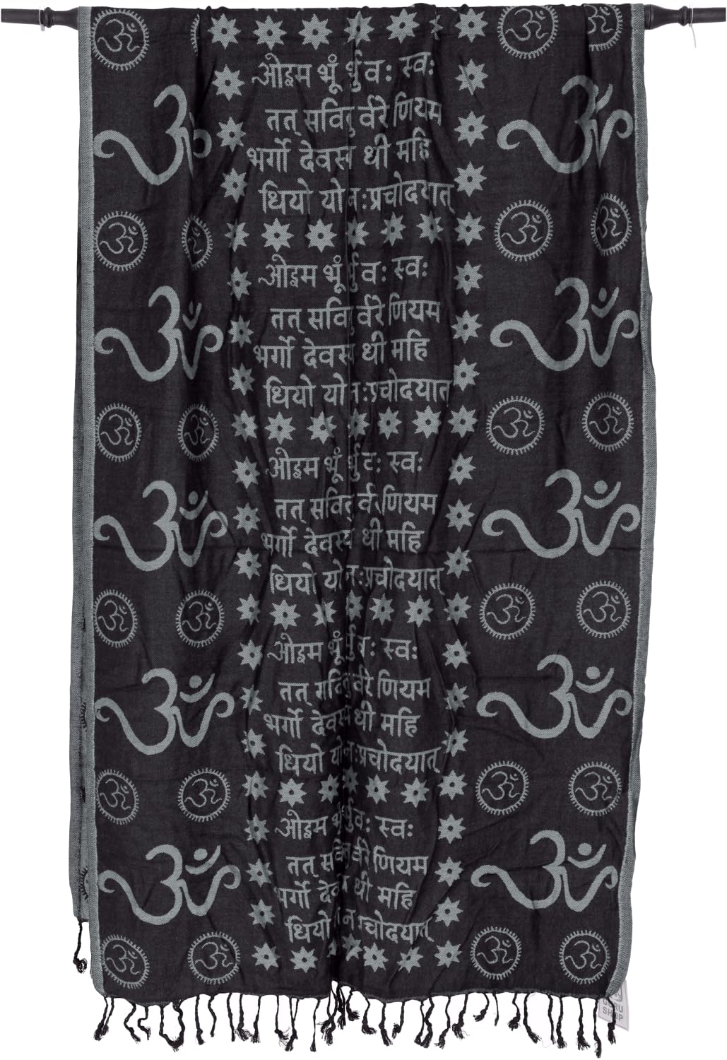 GURU SHOP Pashmina Viskose Schal/Stola mit OM Muster, Herren/Damen