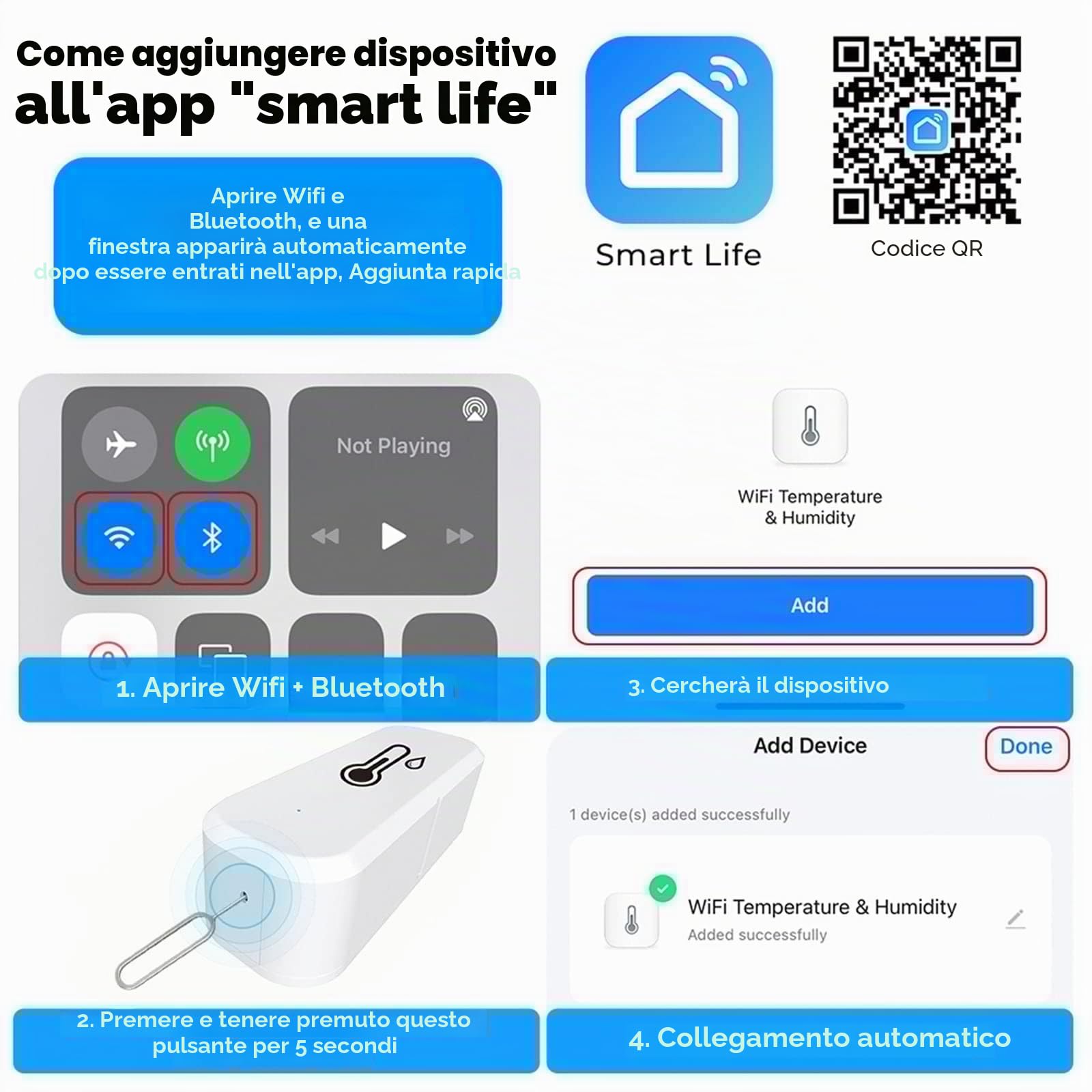 DAZZLEEX 10Pcs per TUYA WiFi Intelligente Rilevatore di Temperatura e umidità Home Indoor Wireless Sensore di Temperatura e Umiditàcon notifica Tramite App Tuya