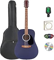 Vista 13 de Fender Guitarra acústica FA-125 Dreadnought - Paquete natural con estuche, afinador, correa, cuerdas, púas y DVD instructivo de Austin Bazaar